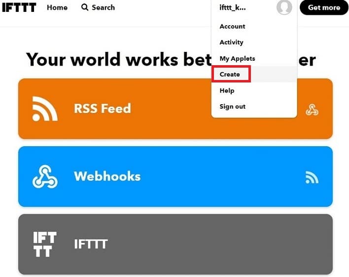 IFTTT Create