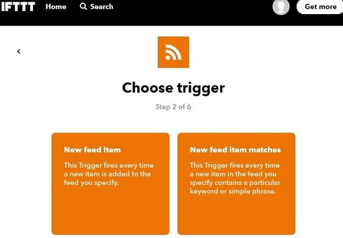 IFTTT New feed item