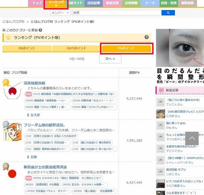 ブログ村のpvランキングに参加する方法 3分ニュース にゃんぷん
