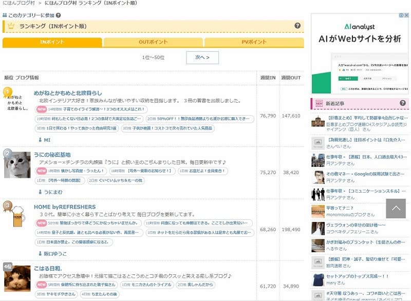 ブログ村 ランキング